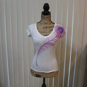 NWOT Express white graphic tee t shirt top XS extra small